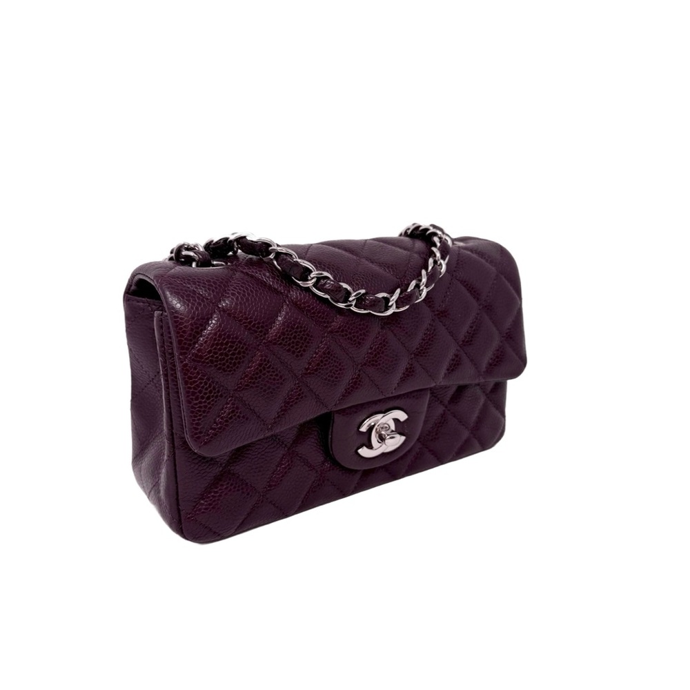 Chanel Caviar Classic Flap Mini Rectangular Burgu… - image 2